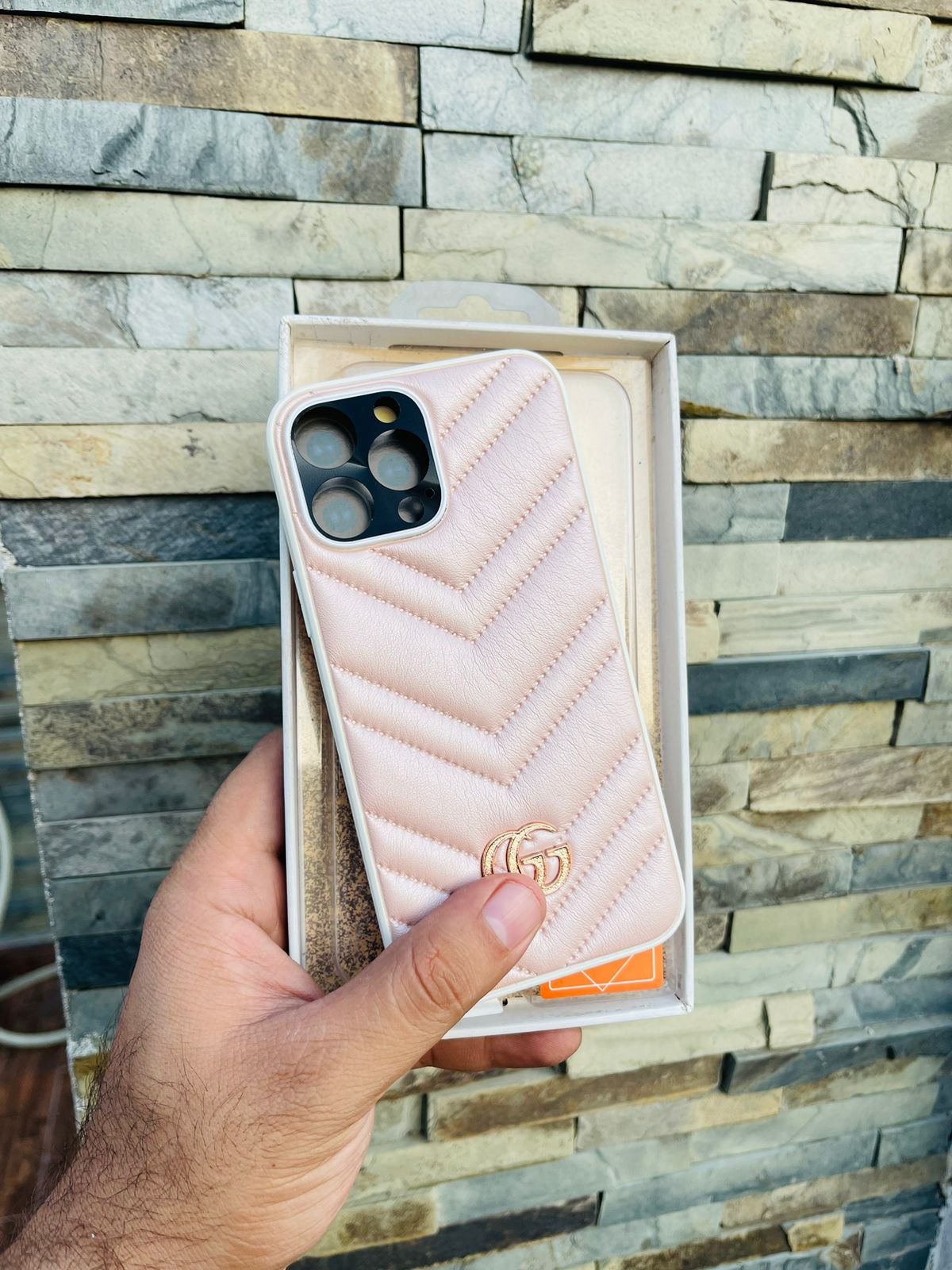GG Woven Case Pink for iPhone 13 Pro Max