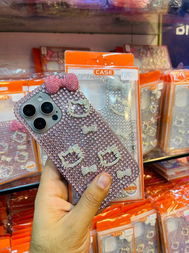Premium Stone Case (Bow & Kitty) pink